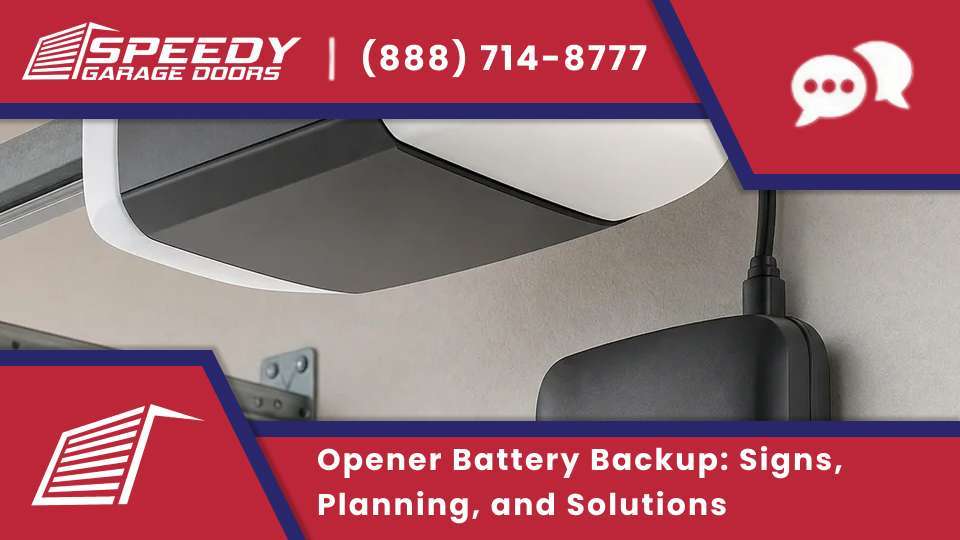 Garage power outage, backup battery testing, opener battery replacement, and opener battery backup near you need professional service.